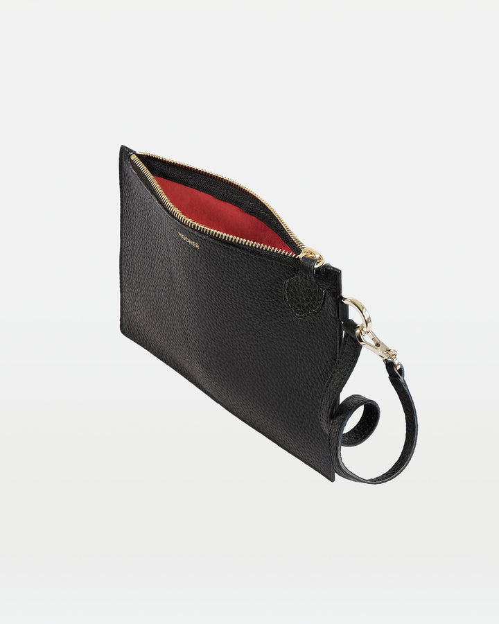 MODHER Wristlet clutch#color_black-and-red-interior