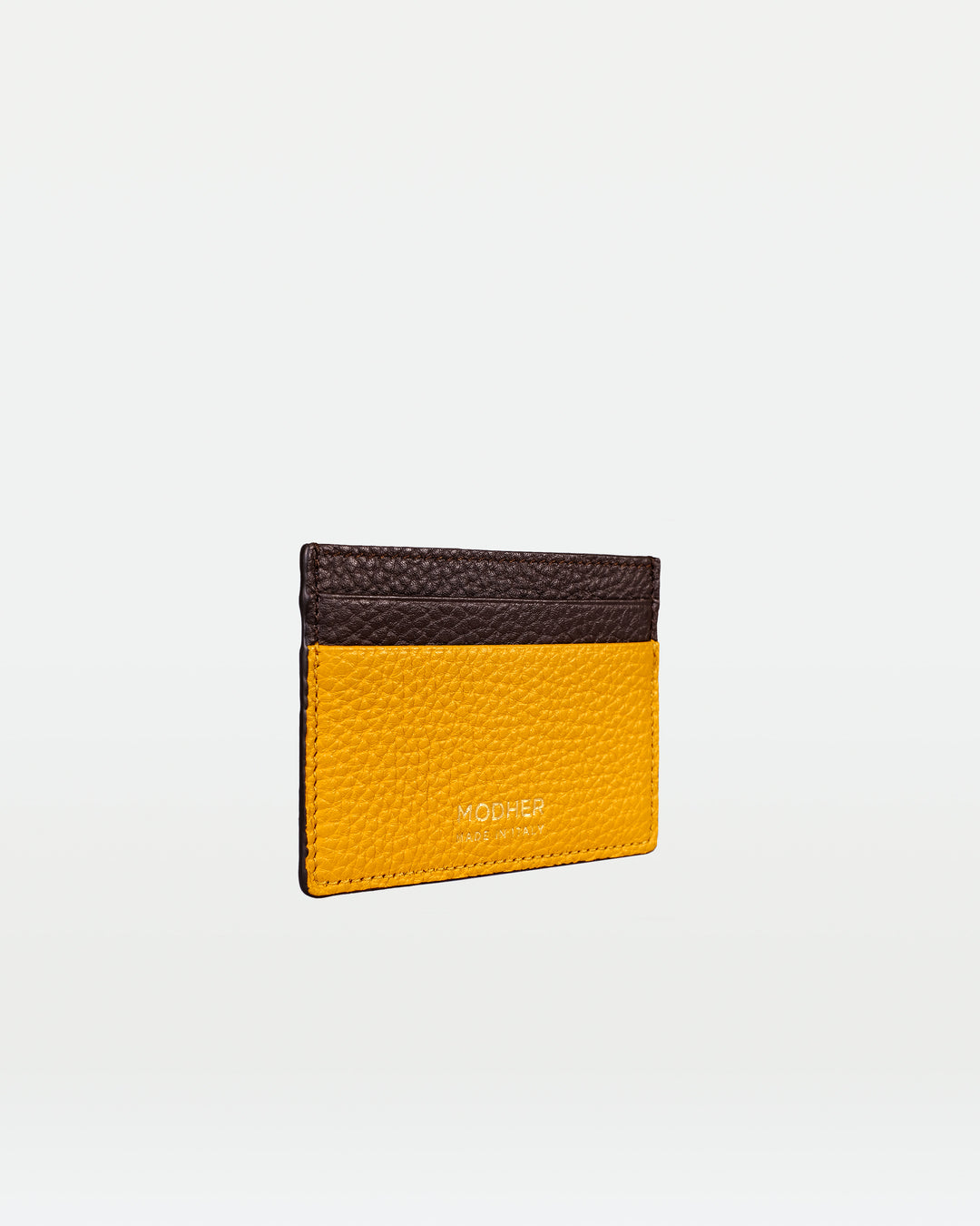 MODHER Leather credit card holder#color_yellow-and-brown