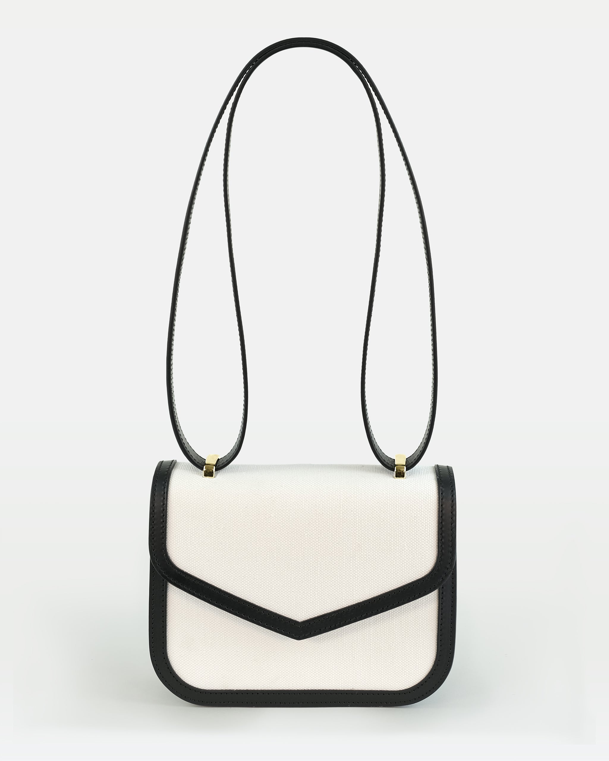 MODHER Maya Classic Canvas Crossbody – Off-White Canvas & Vegetable-Tanned Leather