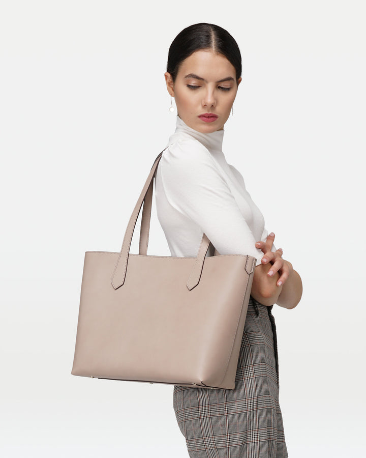 MODHER tote bag in Argilla vegetable tanned Italian leather#color_argilla