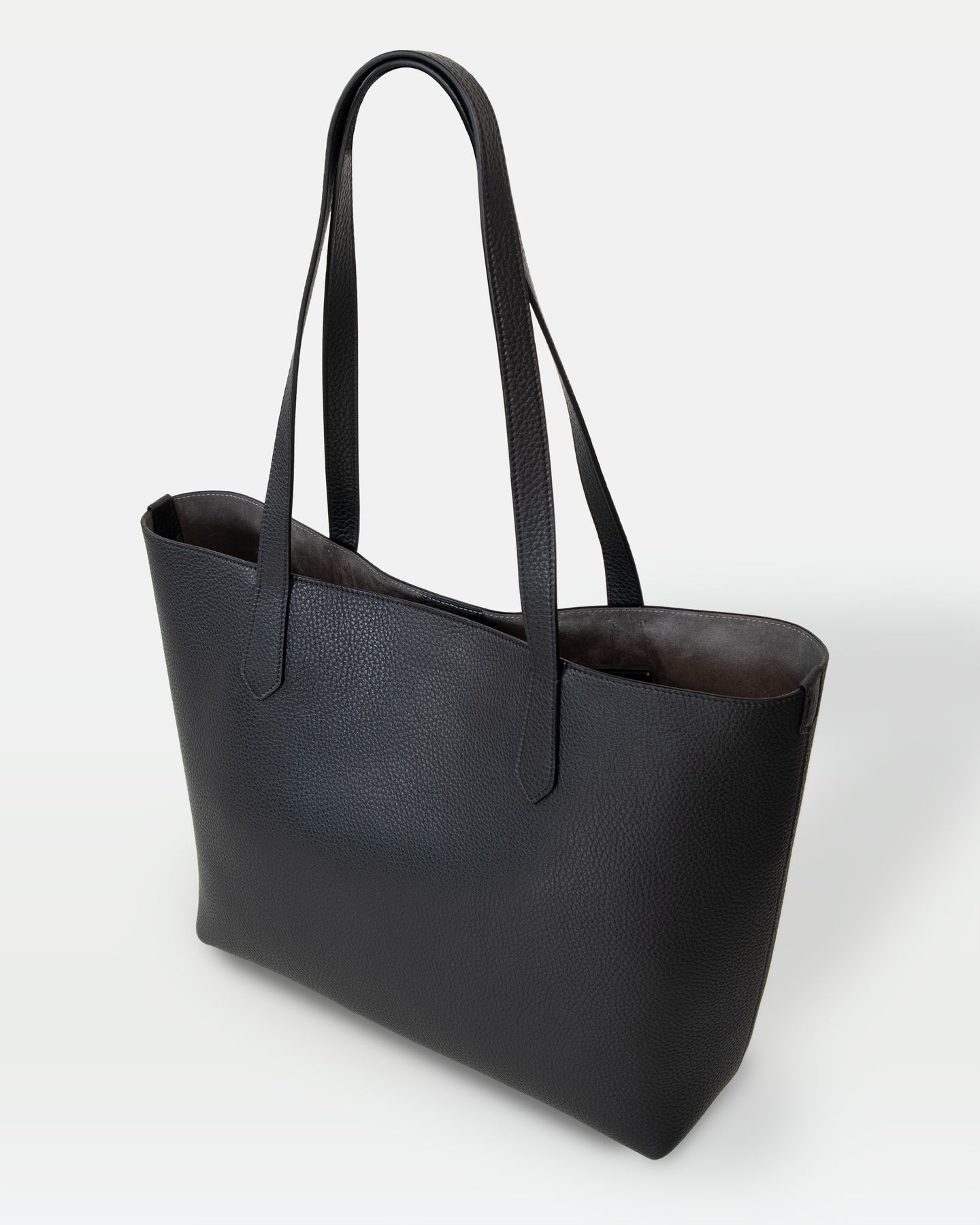 THE BELLAGIO large tote in soft grained Italian Black leather – MODHER