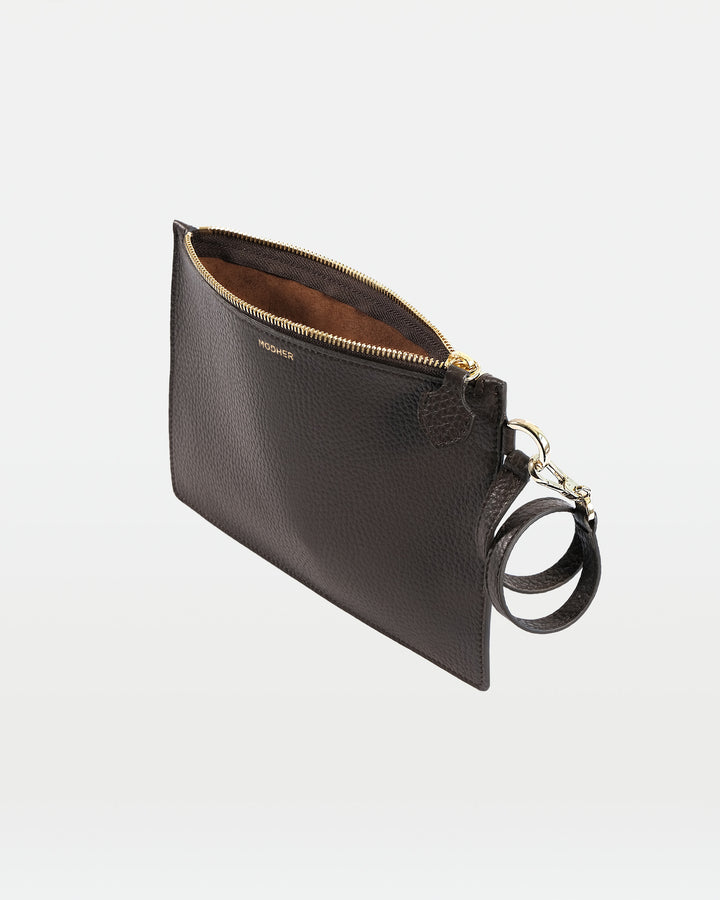 MODHER Wristlet clutch#color_brown-and-brown-interior