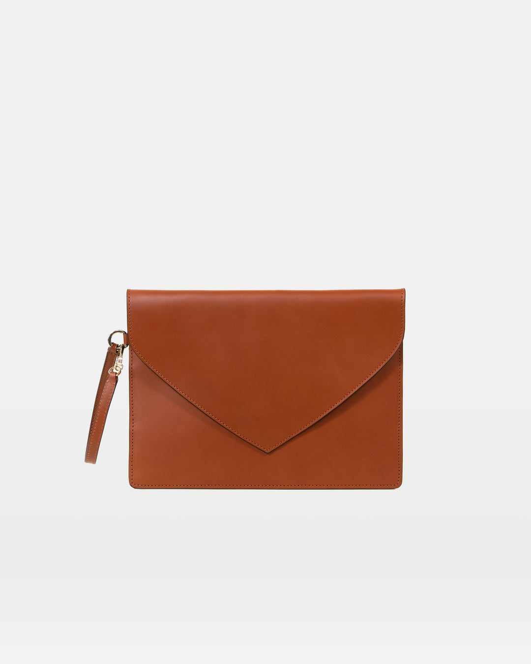 MODHER Envelope Clutch in Golden Brown vegetable tanned leather#color_golden-brown