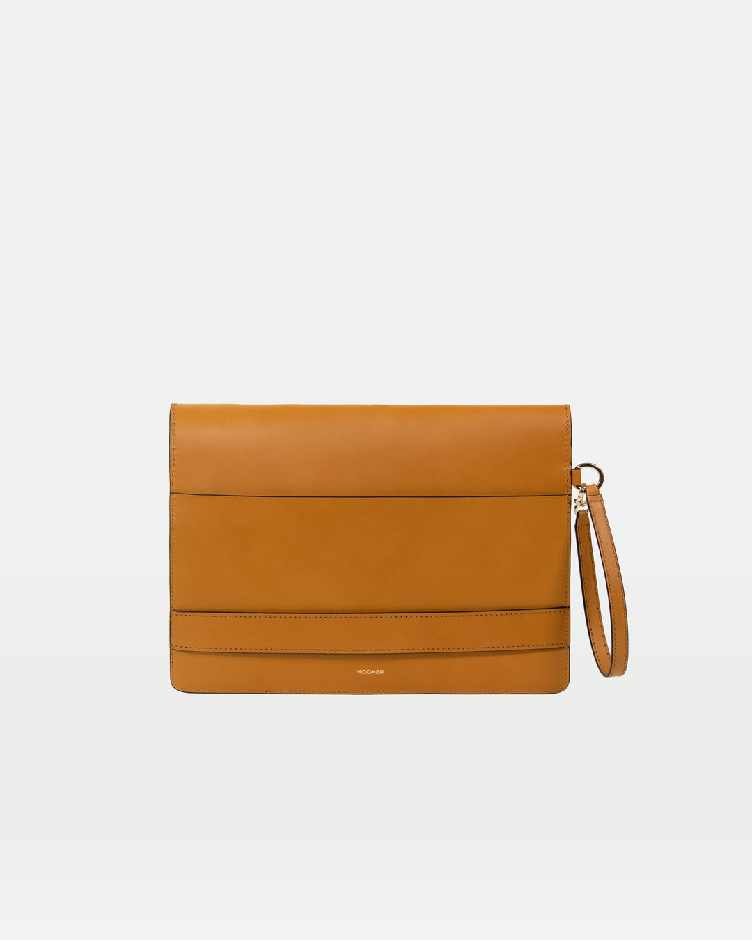 MODHER Envelope Clutch in Yellow malto vegetable tanned leather#color_yellow-malto
