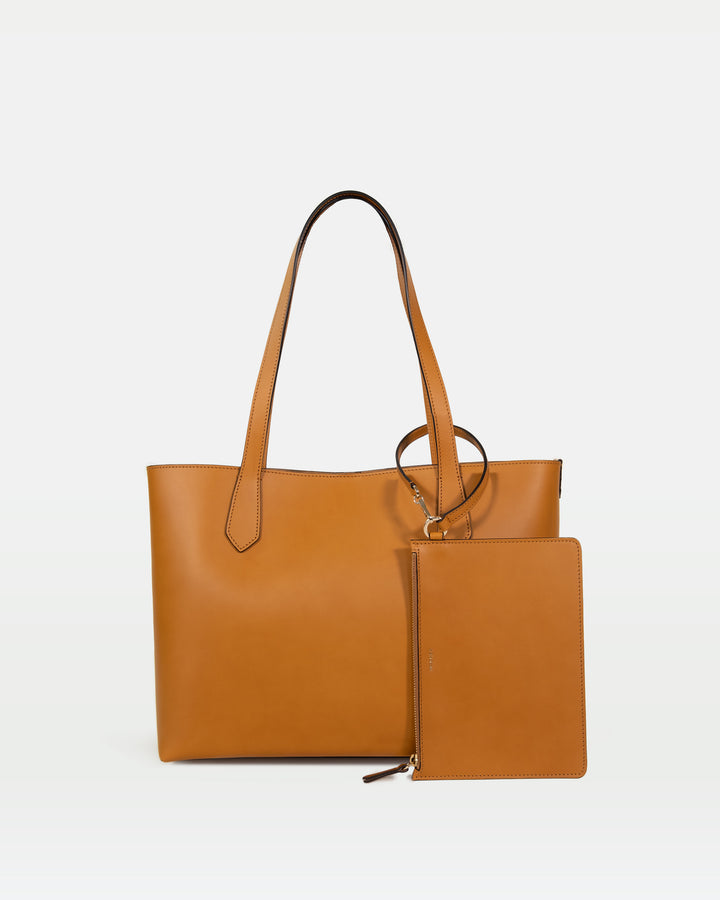 MODHER tote bag in yellow malto vegetable tanned Italian leather#color_yellow-malto