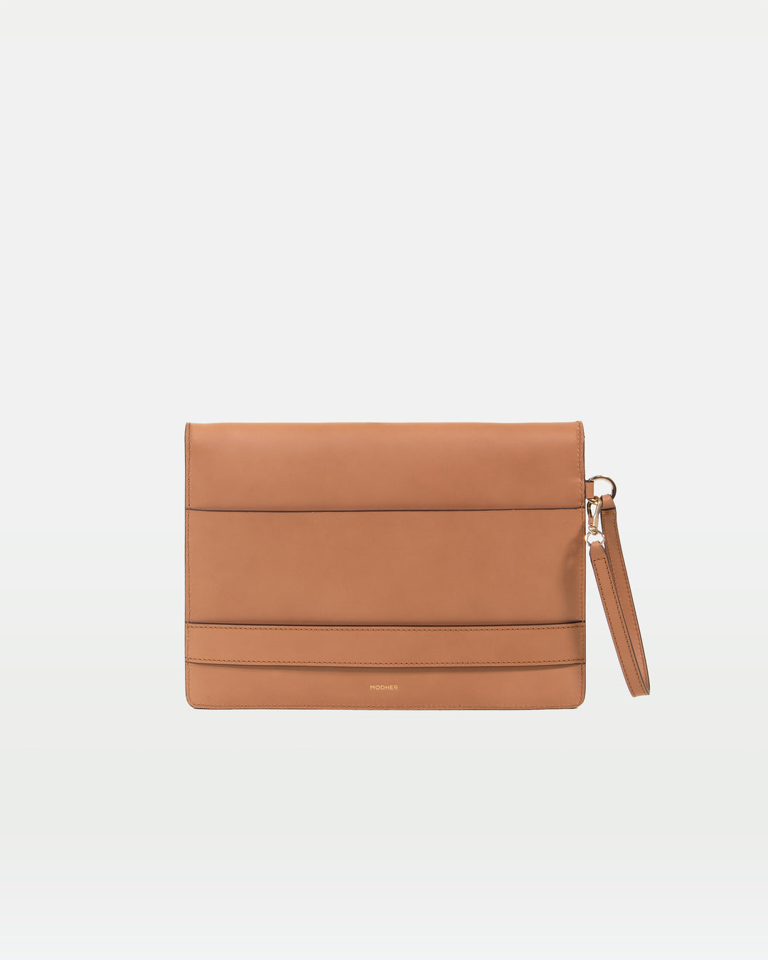 MODHER Envelope Clutch in Naturale vegetable tanned leather#color_naturale