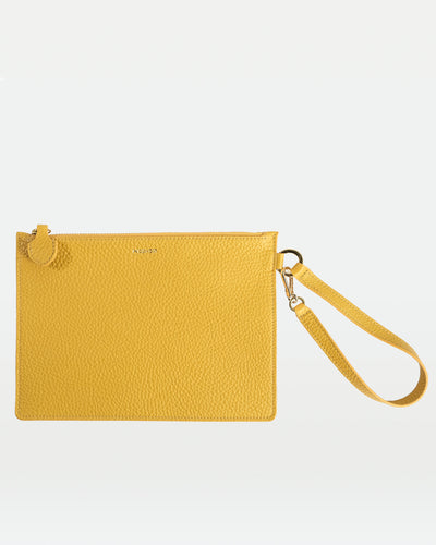 MODHER Wristlet clutch#color_yellow-and-brown-interior
