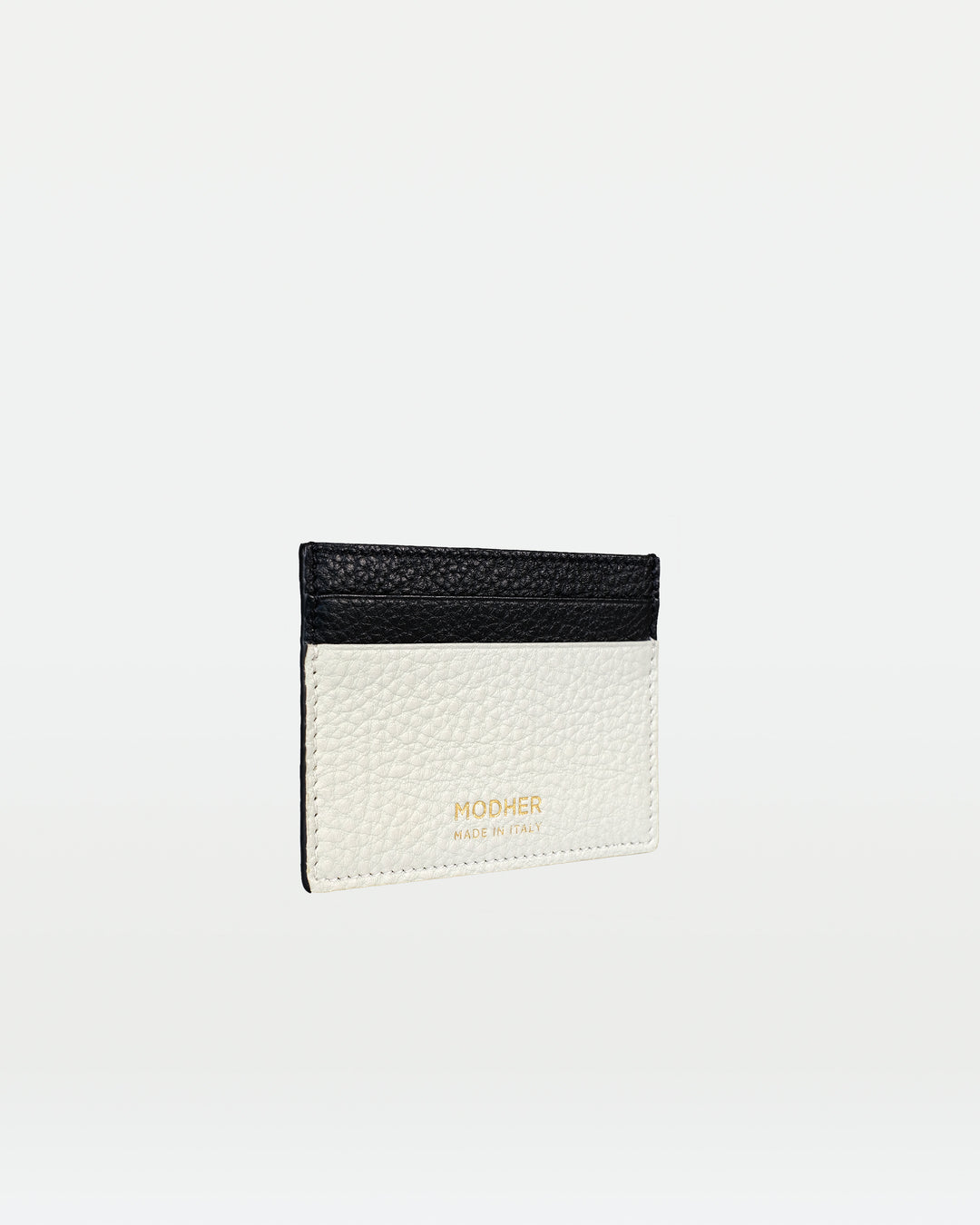 MODHER Leather credit card holder#color_color_white-and-black